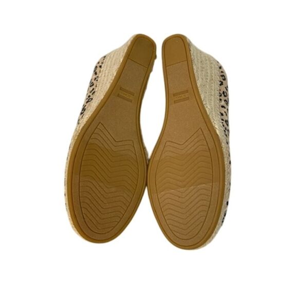 Tom's Women's Peep Toe Wedge Cheetah Leopard Canvas Espadrilles 9.5 - Picture 7 of 7